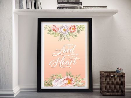 Christian floral quote framed art, a serene faith gift for a study Christian floral quote framed art, a serene faith gift for a study