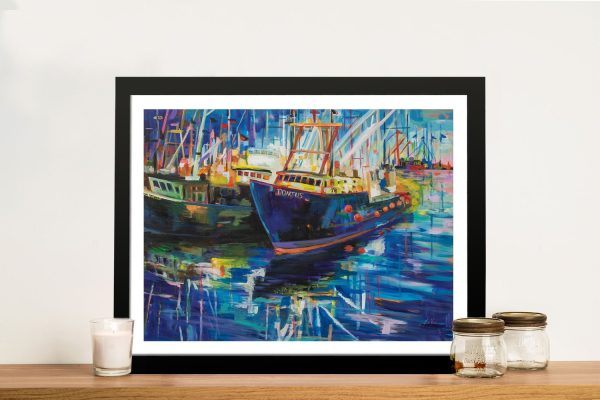 In for the Night framed nautical wall art, a cosy gift for a den