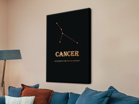 Cancer star sign canvas, gentle zodiac symbol in soft calming tones Cancer star sign canvas, gentle zodiac symbol in soft calming tones