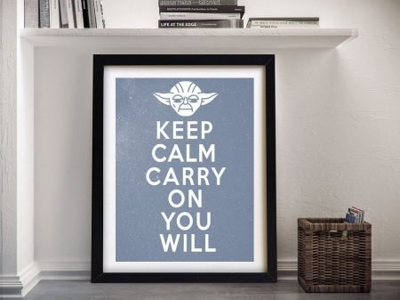 Keep Calm Yoda framed poster, a fun gift for a Star Wars fan bedroom Keep Calm Yoda framed poster, a fun gift for a Star Wars fan bedroom