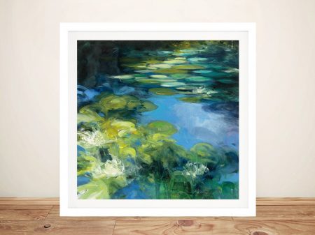 Water Lilies II framed floral art, a calming gift for a spa-style ensuite Water Lilies II framed floral art, a calming gift for a spa-style ensuite