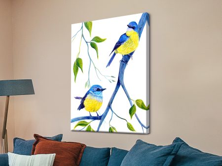 Yellow Robins Lazy Days art print, a sunny gift for a nursery