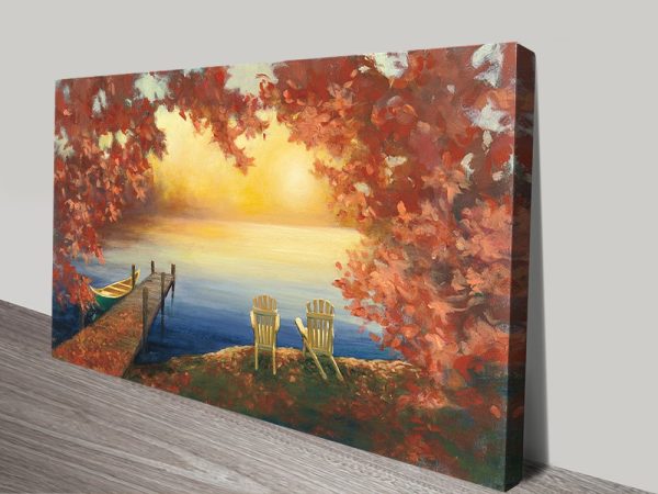 Autumn Glow panoramic landscape, a warm gift for a dining room