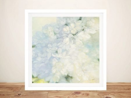 White Lilacs framed floral print, a soft gift for a bedroom