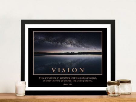 Vision Steve Jobs quote framed art, an inspiring gift for a home office