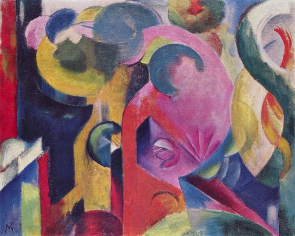 Franz Marc Composition Three canvas, a colourful abstract gift for a studio