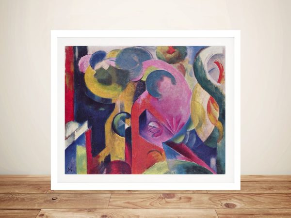 Franz Marc Composition Three framed canvas, a bold abstract gift for a dining room