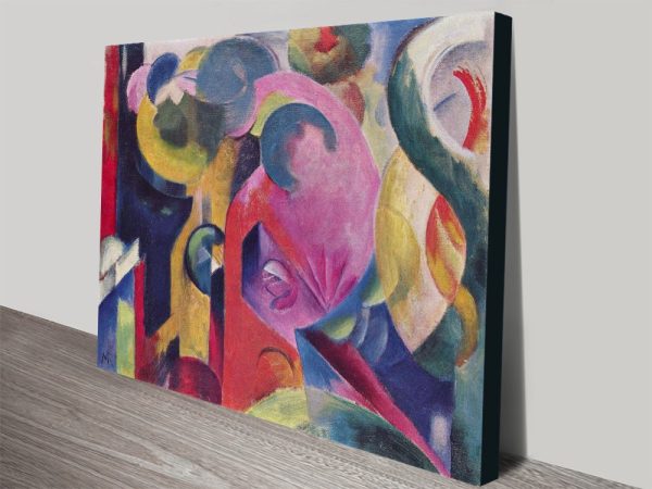 Franz Marc Composition Three canvas, a vibrant expressionist gift for a lounge