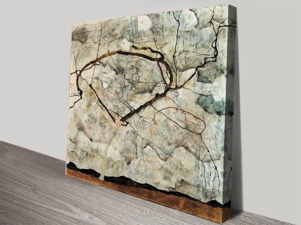 Egon Schiele Winter Tree canvas, a moody expressionist gift for a lounge Egon Schiele Winter Tree canvas, a moody expressionist gift for a lounge