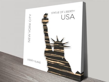 NYC Statue of Liberty digital art canvas, a bold city gift for a home office NYC Statue of Liberty digital art canvas, a bold city gift for a home office