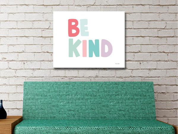 Be Kind canvas, an inspiring colourful kids gift for a child's room Be Kind canvas, an inspiring colourful kids gift for a child's room
