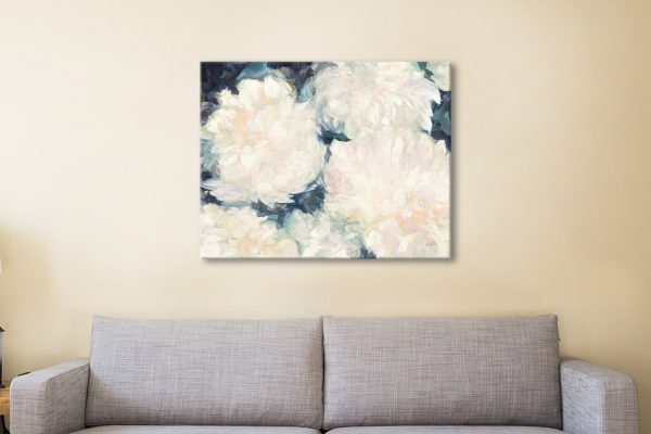 Blushing Summer I navy floral wall art, a soft gift for a hallway Blushing Summer I navy floral wall art, a soft gift for a hallway