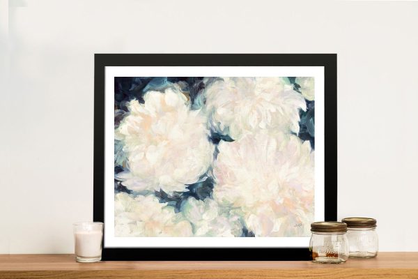 Blushing Summer I navy framed floral, a pretty gift for a bedroom wall Blushing Summer I navy framed floral, a pretty gift for a bedroom wall