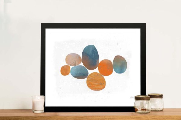 Collage Stones framed abstract, a natural toned gift for a living room Collage Stones framed abstract, a natural toned gift for a living room
