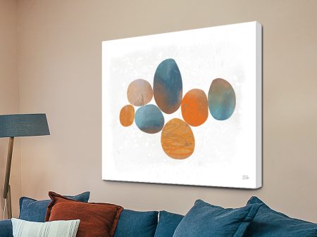 Collage Stones canvas, layered pebble-inspired abstract in soft earthy tones Collage Stones canvas, layered pebble-inspired abstract in soft earthy tones