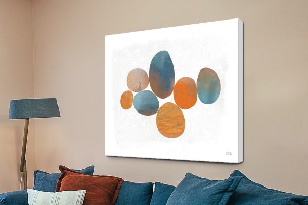 Collage Stones canvas, layered pebble-inspired abstract in soft earthy tones Collage Stones canvas, layered pebble-inspired abstract in soft earthy tones