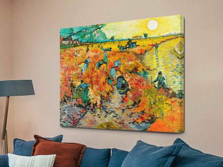 The Red Vineyard by Van Gogh canvas, blazing red vines at harvest