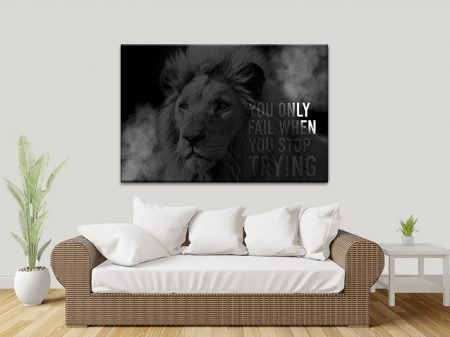 You Only Fail When You Stop Trying print, a bold motivational gift for a den