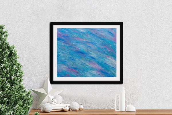 Clear Sky abstract framed print, a calming gift for a study Clear Sky abstract framed print, a calming gift for a study