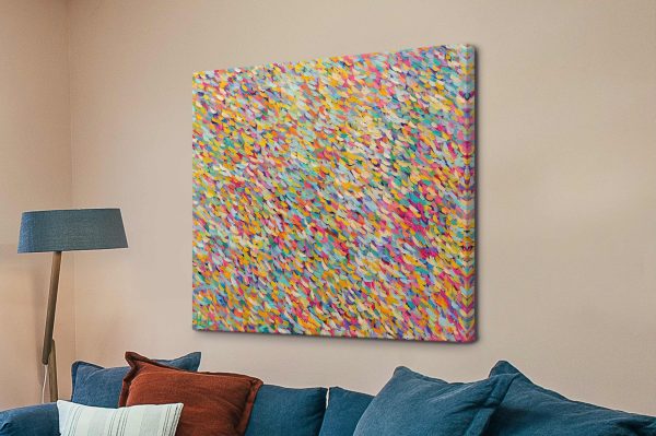 Colour Loves You abstract canvas, a joyful gift for a home office Colour Loves You abstract canvas, a joyful gift for a home office