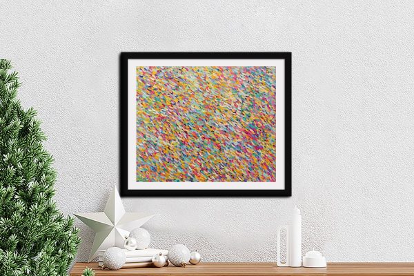 Colour Loves You by Helen Joynson, vibrant cosmic abstract in swirling bright hues Colour Loves You by Helen Joynson, vibrant cosmic abstract in swirling bright hues