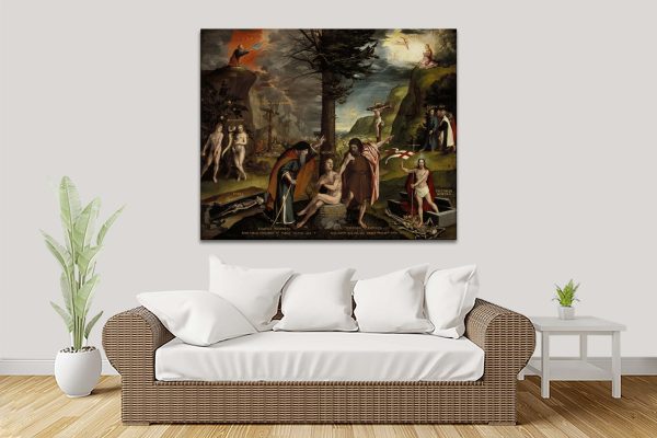 Allegory of the Old and New Testaments print by Hans Holbein, devotional palette
