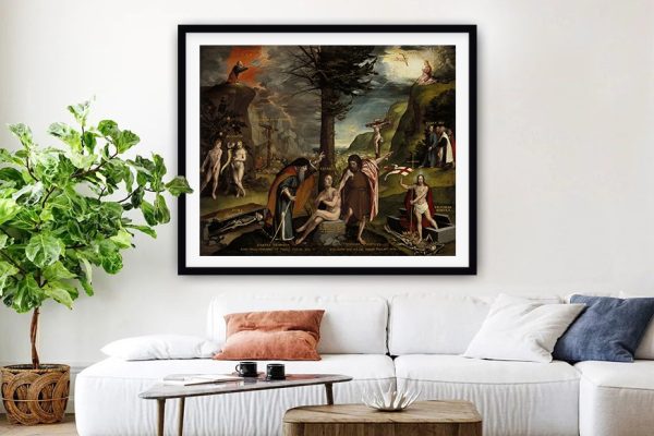 Allegory of the Old and New Testaments artwork by Hans Holbein, deep scholarly palette