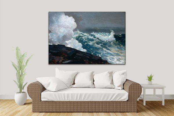 Northeaster by Winslow Homer canvas artwork, turbulent coastal seascape Northeaster by Winslow Homer canvas artwork, turbulent coastal seascape