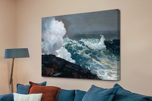 Northeaster by Winslow Homer canvas print, dramatic crashing sea and rocks Northeaster by Winslow Homer canvas print, dramatic crashing sea and rocks