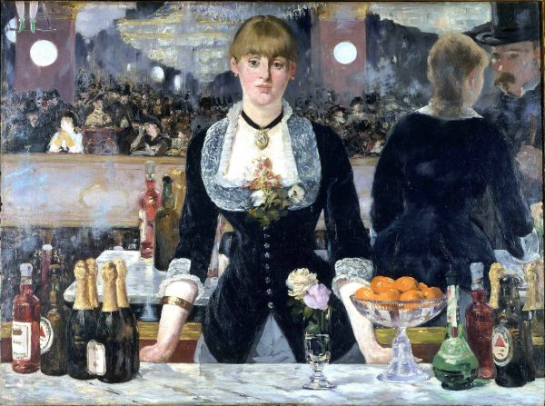 A Bar at the Folies-Bergere by Edouard Manet fine art print, a chic gift for a bar area