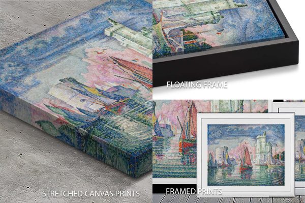 Signac Port of La Rochelle quality print, a bright harbour gift for a study Signac Port of La Rochelle quality print, a bright harbour gift for a study