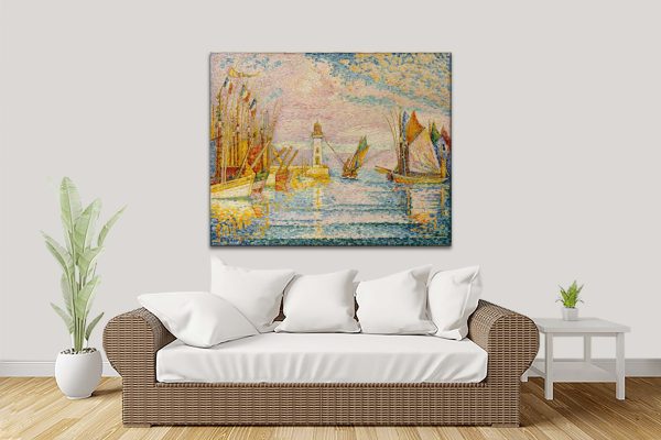 Signac Lighthouse at Groix canvas art, a breezy gift for a bedroom Signac Lighthouse at Groix canvas art, a breezy gift for a bedroom