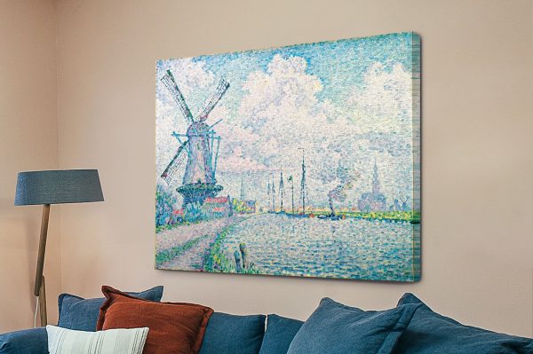 Signac Canal of Overschie canvas print, a peaceful gift for a bedroom Signac Canal of Overschie canvas print, a peaceful gift for a bedroom