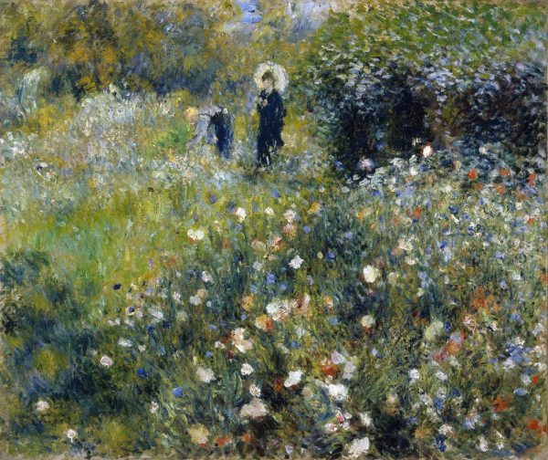 Woman with a Parasol in a Garden by Renoir print, a sunny gift for a lounge Woman with a Parasol in a Garden by Renoir print, a sunny gift for a lounge