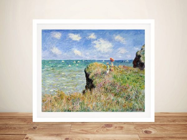 The Cliff Walk at Pourville by Claude Monet print, an airy gift for a bedroom