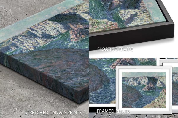 Rocks at Belle Ile by Claude Monet print, a rugged coastal gift for a bedroom Rocks at Belle Ile by Claude Monet print, a rugged coastal gift for a bedroom