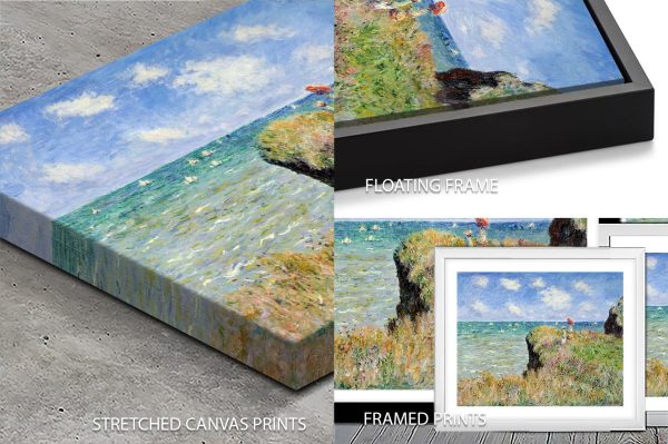 The Cliff Walk at Pourville by Claude Monet print, a breezy gift for a study