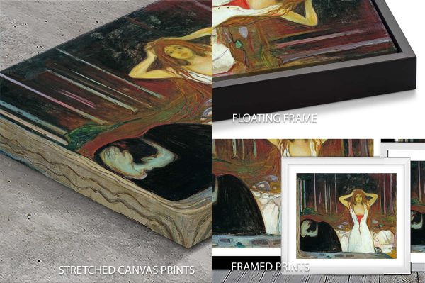 Ashes fine art print, Edvard Munch emotive figure scene in dim smouldering tones Ashes fine art print, Edvard Munch emotive figure scene in dim smouldering tones