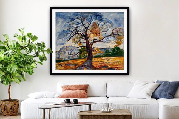 The Oak by Edvard Munch, solitary tree in an expressive landscape of warm earthy tones
