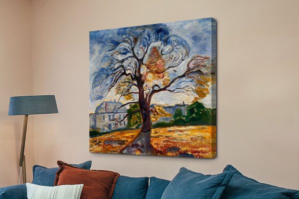 The Oak by Edvard Munch, bold tree study in flowing colour and gestural brushwork
