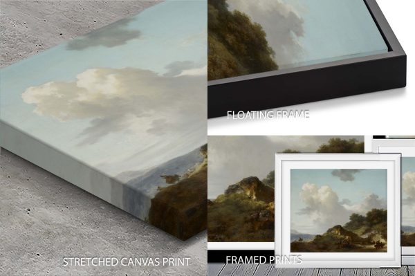 The Rock fine art print, Fragonard rocky outcrop scene in warm soft eighteenth-century tones The Rock fine art print, Fragonard rocky outcrop scene in warm soft eighteenth-century tones