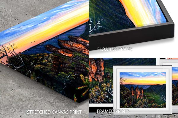 Blue Mountains Sunset fine art print, radiant sunset over the ranges