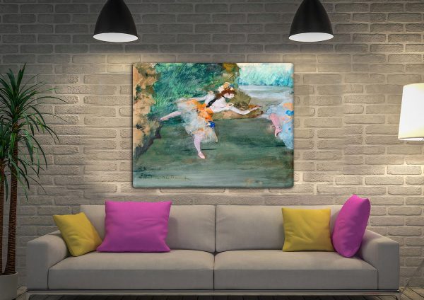 Dancer Onstage by Degas canvas artwork, delicate ballet performance Dancer Onstage by Degas canvas artwork, delicate ballet performance