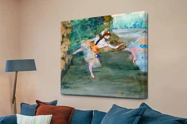 Dancer Onstage by Degas canvas, graceful ballet scene in soft light Dancer Onstage by Degas canvas, graceful ballet scene in soft light