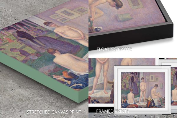 Models by Seurat print, a pointillist piece for a study