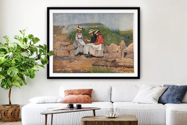 A Fisherman's Daughter by Homer framed art, a coastal piece for a lounge