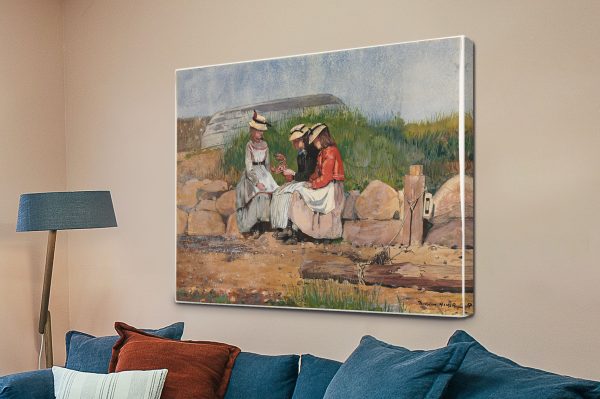 A Fisherman's Daughter by Homer canvas, a maritime piece for a bedroom
