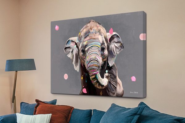 Abstract Elephant canvas, a vibrant animal piece for a playroom Abstract Elephant canvas, a vibrant animal piece for a playroom