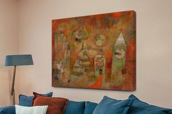 Fateful Hour by Paul Klee canvas, gently surreal timepiece design Fateful Hour by Paul Klee canvas, gently surreal timepiece design