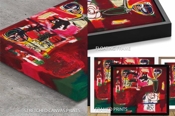 Sabado por la Noche by Basquiat decor, bold neo-expressionist wall piece Sabado por la Noche by Basquiat decor, bold neo-expressionist wall piece